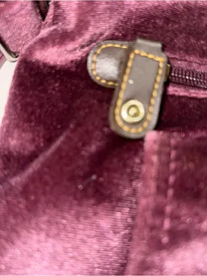Plum Velvet Crossbody Bag with Antique Brass Hardware thumbnail 5