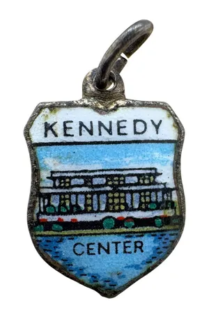 Vintage Kennedy Center Enamel Shield Charm Silver Tone Made in Germany‎ 255 thumbnail 1