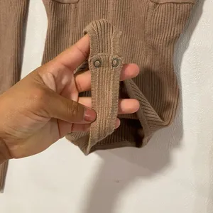 Abercrombie & Fitch XS Brown Ribbed Long Sleeve Bodysuit Square Neck thumbnail 6