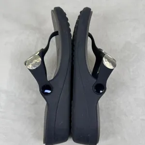Crocs Sanrah Hammered Circle Wedge Flip Flops Navy Gray‎ Womens Sandal 6 thumbnail 8