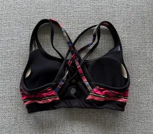 Athleta Black Sports‎ Bra with Pink and Multicolor Straps thumbnail 1