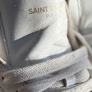 SAINT LAURENT Women's White Leather Hi Top Sneakers Size 38.5 thumbnail 15