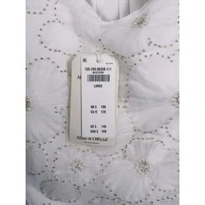 NWT Abercrombie Beaded Pearl Floral Mini Dress Size L White Bridal Event Party thumbnail 6