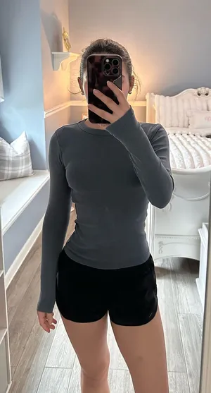 ZARA blue long sleeve top thumbnail 3