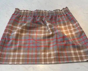 J. Crew Wool Mini Skirt in Orange, Tan, and Gray Plaid thumbnail 1