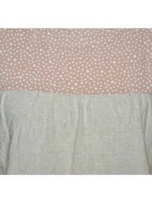 Entro Beige Pink Cap Sleeve Tiered Top Size S Striped Polka Dots Shabby Chic thumbnail 4