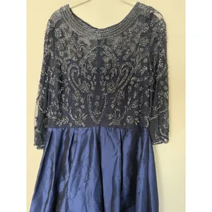 Pisarro Nights Beaded Illusion Neck Taffeta Cocktail Dress 14 Missing Belt NEW thumbnail 15