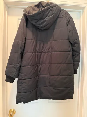 American Eagle Outfitters Black Long Puffer Coat with Hood thumbnail 2
