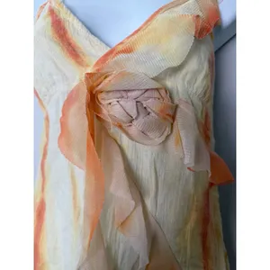 Jus D'Orange Y2K 90s Babydoll Floral Rosette Gauzy Sleeveless Blouse Size Small thumbnail 5