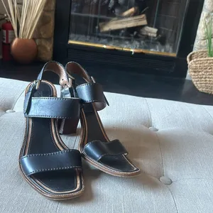 Prada Leather Slingback Sandals in Nero Size 39 thumbnail 2