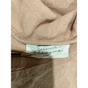 American Threads Wrap Top Peplum Women Large Pink Minimalist Side Tie Cotton thumbnail 7