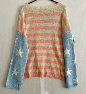 Lisa Robertson Women’s Sweater American Flag Pastel Color Size L thumbnail 8
