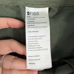 Figs M Medium Zamora Jogger Style Scrub Pants Technical Women’s Nurse Green thumbnail 5