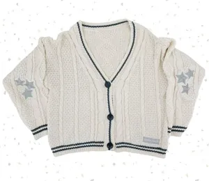 Taylor Swift Folklore The Cardigan OG 2020 Silhouette Cream Knit Top Size XS-Sm thumbnail 1
