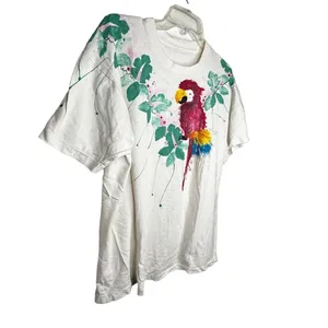 Vintage Hand Painted Parrot Renee Womack‎ T-Shirt thumbnail 3