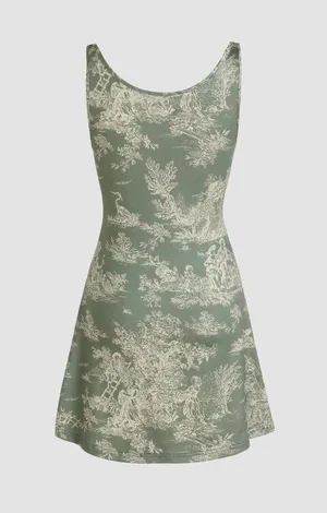 Cider Toile De Jouy ruched mini dress thumbnail 1
