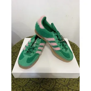 Adidas Gazelle Indoor W Green Pink Hairy Suede Fuzzy Sneakers JP8342 Womens 5.5 thumbnail 6