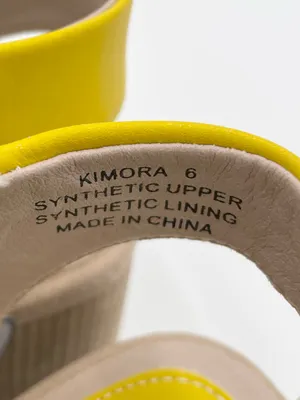 NEW Good Choice Kimora Sandal Heels Size 6 Bright Yellow Faux Leather Bow Detail thumbnail 6