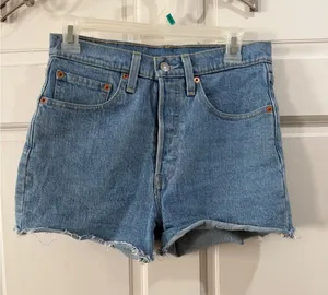 Levi's 501 Light Blue Denim High Waist Cutoff Shorts thumbnail 1