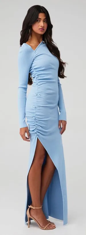 Sau Lee sky Blue‎ Knit maxi dress sz XS thumbnail 1