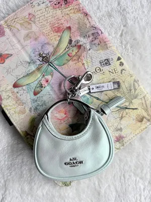 Coach Mini Carmen Bag Charm Pearlized Baby Green Leather thumbnail 3
