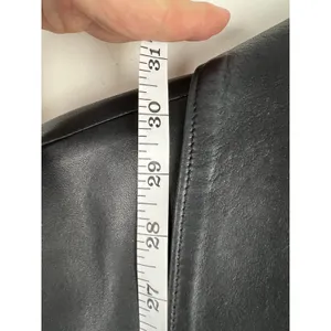 Peletaria Solsona Spain‎ Black Oversized Leather Jacket Western Style Size 42 thumbnail 8