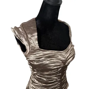 Nicole Miller Ruched Crinkle Metallic Bodycon Dress Size 2 y2k Cocktail‎ Party thumbnail 8