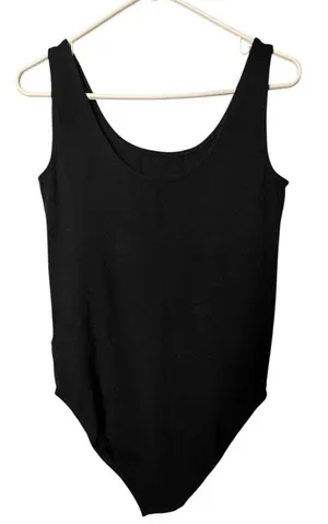Old Navy Women's Black Closure Detail Sleeve Round Neck Bodysuit Sz M thumbnail 1