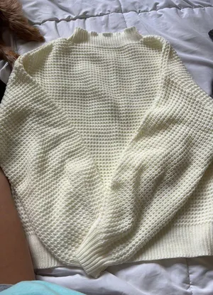 White Sweater Shein thumbnail 1