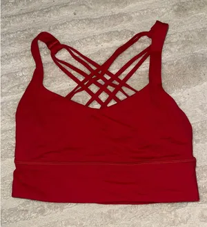 Lululemon sports bra red size 6 cross back thumbnail 1