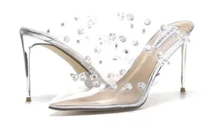 Steve Madden Unmal heeled sandals Clear Size 7.5 Spike Stud thumbnail 1
