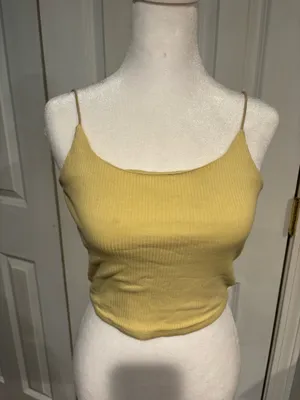 Yellow cropped cami from garage  thumbnail 2