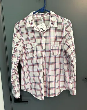 156 Women's Plaid Button Up Long Sleeve Shirt thumbnail 1