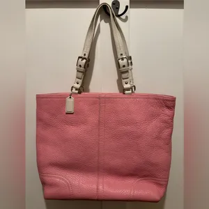 COACH Large Hamilton Pink Pebbled Leather Tote Bag thumbnail 2