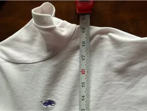 Ralph Lauren White Polo Shirt Dress with Navy Logo - Size Large thumbnail 9