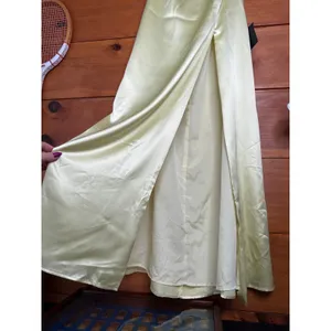 NWT Lulus Stunning Example Light Yellow Satin Backless Maxi Dress Bridesmaid M thumbnail 5