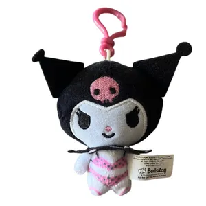 Sanrio Kuromi Plush Keychain Bikini Series Bullsitoy Black Pink Bag Charm Kawaii thumbnail 1