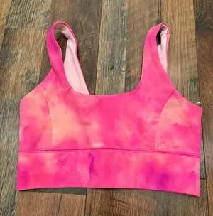 Women's Pink Tie-Dye Sports Bra - Comfortable Support thumbnail 1