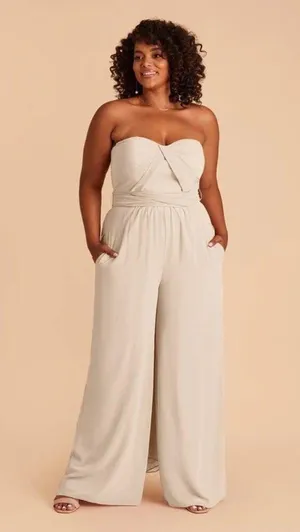 Birdy Grey Gigi Jumpsuit Versatile Styles Neutral Champagne Size 1X. NEW thumbnail 2