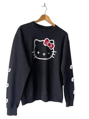 Hello Kitty Black Red Bow Crewneck Sweatshirt Small thumbnail 2