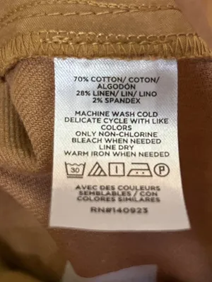 LOFT Riviera Slim Mid Rise Camel Cotton Linen Pants Womens 14 NEW thumbnail 6