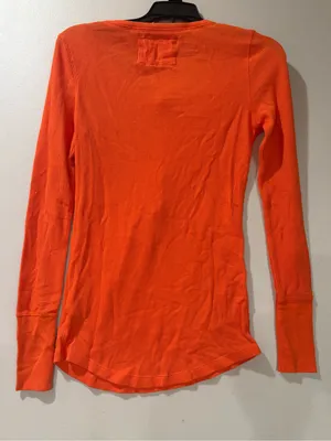 NWT Vintage Y2K Aeropostale Orange Waffle Knit Henley Thermal Top - Size M thumbnail 7