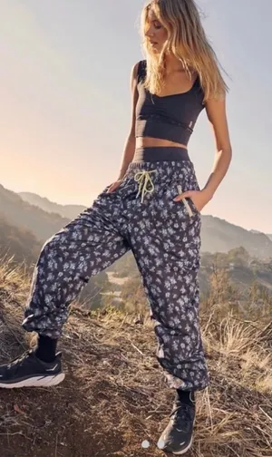 NWOT Free People Movement - Break My Heart Pant - Black Combo - Size Small thumbnail 1
