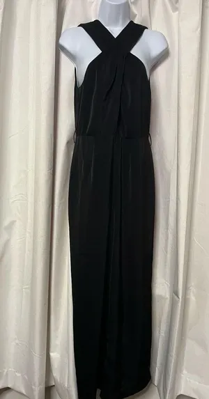 Donna Karan Women’s Black Halter Jumpsuit (No Belt) Size 6 thumbnail 1