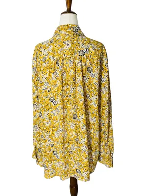ANN TAYLOR Mustard Floral Shirt thumbnail 4