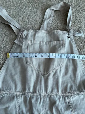 Anthropologie cream Wideleg carpenter summer overalls jumpsuit size xl NWT thumbnail 13