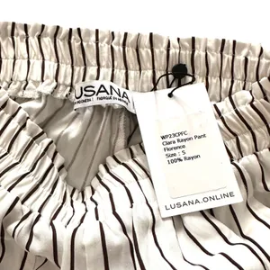 LUSANA Clara Striped Wide Leg Pant NWT Small‎ thumbnail 5
