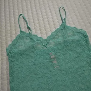 Victoria’s Secret Lace Sheer Lingerie Slip Dress Sz M Medium Teal Green thumbnail 11