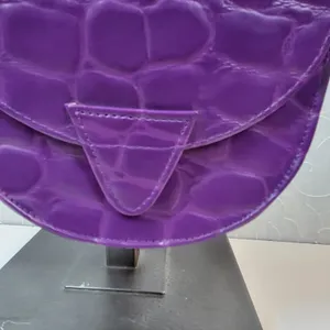 Vintage Dover Crossbody Bag Womens Purple Embossed Animal Print Mirror Purse thumbnail 4