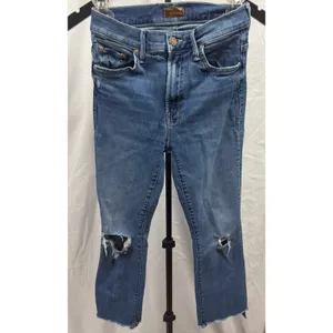 MOTHER $248 The Insider Crop Step Chew‎ Jeans in Dancing on Coals Sz 24 thumbnail 3